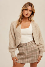 Boucle Sweater Shrug-Sand