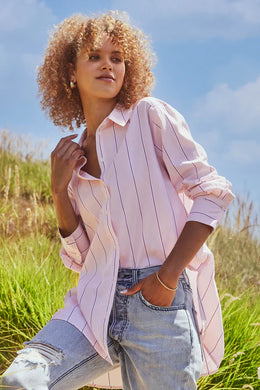 WESTERLY PINK BROAD STRIPE SHIRT