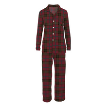 Women's Print Long Sleeve Collared Pajama Set (Winter Lodge Plaid)
