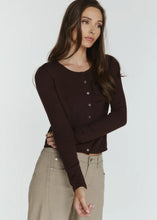 MIRA BUTTON FRONT CARDIGAN-Cacao