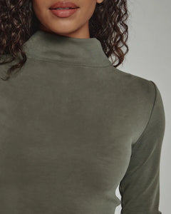 REV™ Turtleneck Dress-Olive