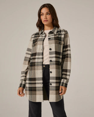 Generation Plaid Shacket-Black