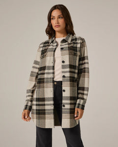 Generation Plaid Shacket-Black