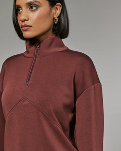 REV™ Crop Quarter-Zip Pullover-Brick Red