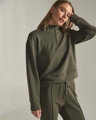 REV™ Crop Quarter-Zip Pullover-Olive