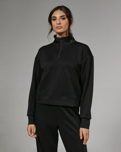 REV™ Crop Quarter-Zip Pullover-Black