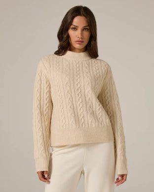 Riley Cable Knit Sweater-Cream