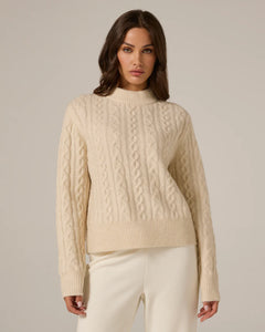 Riley Cable Knit Sweater-Cream