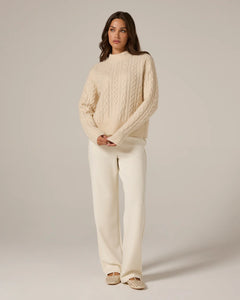 Riley Cable Knit Sweater-Cream
