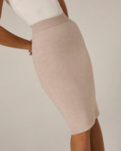 LAILA MIDI SKIRT-Heather Taupe