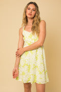 Lime Green Floral Dress