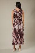 Abstract Burgundy Midi Dress