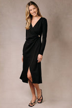 Black Wrap Midi Dress