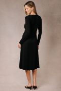 Black Wrap Midi Dress