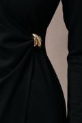 Black Wrap Midi Dress