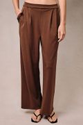 Brown Pleated Pants