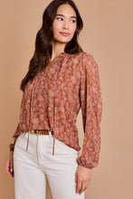 Paisley Rust Tie Blouse