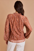 Paisley Rust Tie Blouse