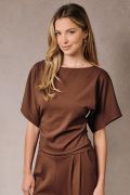 Brown Kimono Slv Top