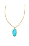 RAE LONG PENDANT NECKLACE GOLD TURQUOISE MAGNESITE