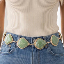 Chunky Marbled Stone Link Chain Belt