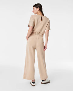 AirEssentials Cropped Wide-Leg Jumpsuit-Tahini