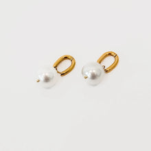 Drop Pearl Huggie Hoop Earrings - Waterproof