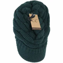 Ribbed Knit Hat with Brim