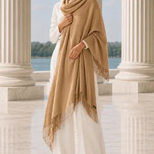 Luxurious Cashmere Blend Shawl Stole with Fringe