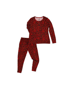 Chloe Cheetah Mom Two Piece Bamboo Christmas Pajamas