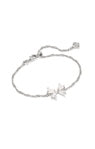 BLAIR BOW SMALL DELICATE CHAIN BRACELET SILVER IRIDESCENT DRUSY