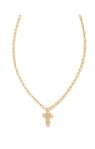CRYSTAL LETTER SHORT T PENDANT NECKLACE