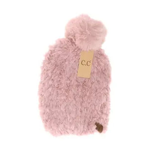 Allover Faux Fur Pom C.C Beanie