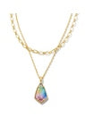 CAMRY MULTI STRAND NECKLACE GOLD YELLOW WATERCOLOR ILLUSION