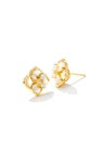 DIRA STONE STUD EARRINGS-Gold