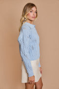 Ice Blue Collared Sweater