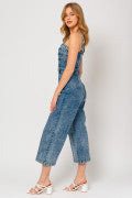 Denim Front Zip Overalls