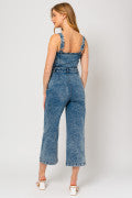 Denim Front Zip Overalls