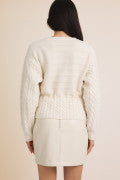 White Front Ties Sweater