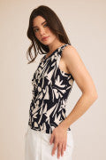 Floral Shirring Top