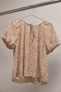 Brown/Beige Abstract Tie Top