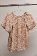 Brown/Beige Abstract Tie Top
