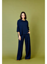 AMY WIDE LEG PANTS-Navy