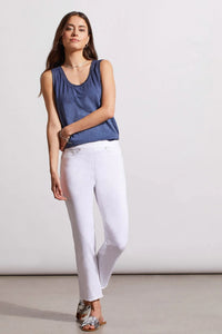AUDREY PULL-ON STRAIGHT CROP JEANS-White
