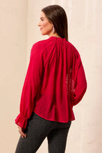 L/S BTN FRT BLOUSE W/ TIE-Jazzy