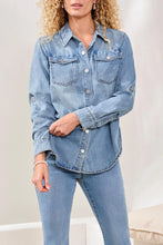 Classic Soft Denim Shirt With Roll-Up Sleeves