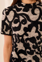 Eyelash Yarn Short Sleeve Mock Neck Sweater Dress
