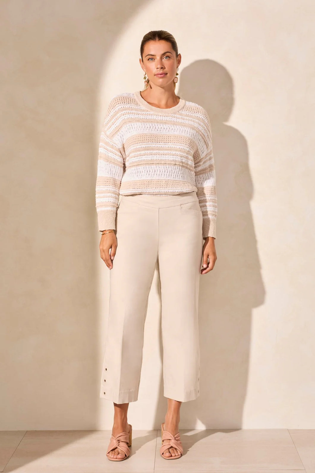 Flatten It® Pull-On Capri With Eyelets-FrenchOak