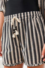 Jacquard Stripe Pull-On Shorts W/Drawcord