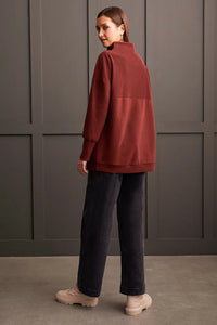 FUNNEL NECK TUNIC-Rum